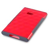 NOKIA LUMIA 900 RED DIMPLED SHELL WITH GEL SIDE GRIP, IN QUBITS RETAIL PACKAGING