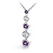 Journey Diamond and Amethyst Pendant in 18k White title=