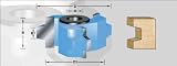 Amana A-904 Wedge Tongue & Groove Shaper Cutters - 15/16" Cutting Height; Groove Profile; 3/4" Bore