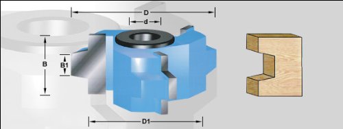 Amana A-904 Wedge Tongue & Groove Shaper Cutters - 15/16 Cutting Height; Groove Profile; 3/4 Bore