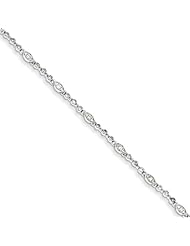 Genuine .925 Sterling Silver Diamond Bracelet 5.5 Grams . 100% Satisfaction Guaranteed.