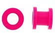 Neon Pink Acrylic Screw On Flesh Tunnel - 8G - Sold as a Pair