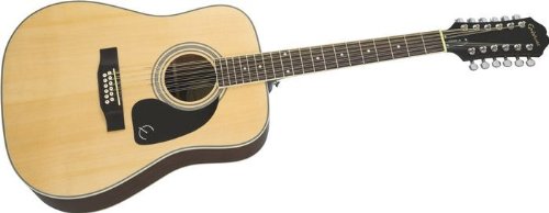 Epiphone DR-212 12-String Acoustic Guitar, Natural Chrome Hardware