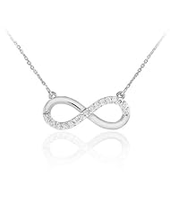 925 Sterling Silver Infinity Pendant CZ Necklace