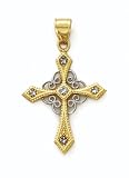 14K 2-Tone Cross .05ct TW Dia - GH16439