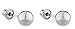 14K White Gold Screw Back Ball Earring Studs - All Sizes Available (5 Millime.