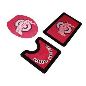 Ohio State Buckeyes Combo Shower Curtain & 3 Piece Bath Rug Set