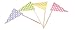 Party Partners Design Polka Dot Pennant Flags Short Decorative Food Picks, Multicolored, Set of 24