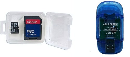 SanDisk microSDHC 8GB memory Card with SD Adapter and MicroSD/SD USB Card Reader