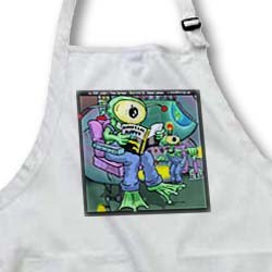 Earth Invasion For Dummies - BLACK Full Length Apron With Pockets 22w X 30l