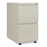 Alera Products - Alera - Two-Drawer Mobile Pedestal File With Full-Length Pull, 15-7/8w x 23d, Putty - Sold As 1 Each - Full-length recessed pull permits easy opening. - 4 casters, two locking. - Height without casters: 27". - High-sided file drawer accommodates letter/legal filing. - Counterweight prevents tipping.