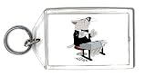 Keychain with keyboards, cat, musician, piano, playing