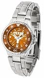 Texas Longhorns Competitor AnoChrome Ladies Watch with Steel Band and Colored Bezel