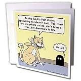 Rich Diesslins Funny Cat Cartoons - Cat Pest Control - Greeting Cards-12 Greeting Cards with envelopes