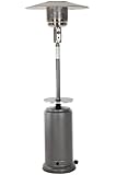Fire Sense Standard Series Patio Heater with Adjustable Table, Hammer Tone Silver