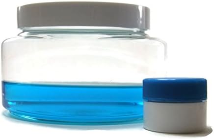 Clear 8 oz Oval Plastic Jar White Lid 6 pk with Mini Jar