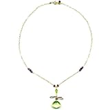 14K Gold Eve's Apple Prehnite Necklace