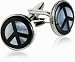 Peace Sign Cufflinks with Mother of Pearl & Onyx