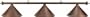 Cue and Case LP-AR Autumn Rustic 3 Shade Light Bar with Matching Shades and Modern Finial