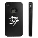Apple iPhone 4 4S 4G Black Aluminum & Silicone Case Pittsburgh Penguins