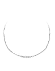 Sterling Silver Graduated Polished Small Bead Necklace, 18 + 3"