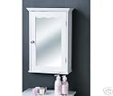 Shaker White Wood Bathroom Cabinet with Mirror Door