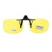 Unisex Retro 39mm x 56mm Clip On Night Driving Yellow Lens Sunglasses Black