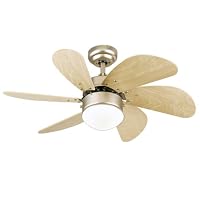 Westinghouse 7814465 Turbo Swirl One-Light 30-Inch Six-Blade Ceiling Fan, Brushed Aluminum with Frosted Globe