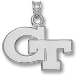 Georgia Tech Yellow Jackets Solid Sterling Silver ''GT'' 5/8'' Pendant