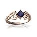 14k Rose Gold Square Genuine Sapphire Celtic Knot