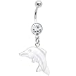 Mother of Pearl Shell Dolphin Belly Ring