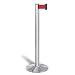 Lavi 50-3000 Beltrac Aluminum Retractable Portable Post with 7' Red Belt, 14" Diameter x 40" Height, Satin
