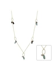 Golden Assorted Charms and Crystals Necklace