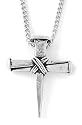 Pewter Nails Cross Pendant by Bob Siemon, 20"