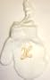 One Size White Mitten with Customer Chosen Ivory Monogram for Infants Ages 0-12 Months