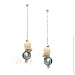 MILLE LUCCI: *BINGLE BANGLE MURANO SEA BLUE & GOLD VERMEIL EARRINGS*