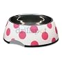 Petmate Stainless Style Small Pet Bowl White with Pampered Pink Dots