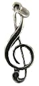 .925 Sterling Silver Treble G Clef Charm