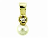 Ladies 0.06ct Diamond and 7mm Pearl Pendant