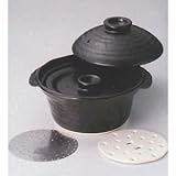 ＩＨ対応　直火対応　炊飯　ごはん土鍋　2合炊き（二重蓋）　コルク鍋敷き付き　万古焼