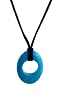 Necklace - N8 - Open Oval Turquoise hung on Satin Cord