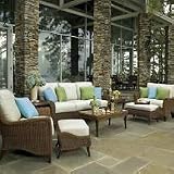 Lauren Lounge and a Half - Canyon Surf,Black Walnut - Outdoor Patio Furniture - Frontgate