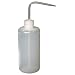 Vestil BTL-WN-16 Narrow-Mouth Low Density Polyethylene (LDPE) Round Squeeze Wash Bottle with Natural Cap, 16 oz Capacity, Clear