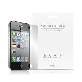 elago Smudge Free Film (Anti-Finger Print) Set for iPhone 4 + Microfiber Cleaner