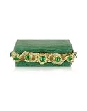 Review Maddalena Marconi  / Maddalena Marconi Jeweled Green Reptile Frame Clutch