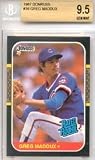 1987 Greg Maddux Donruss Baseball MLB Rookie Cards - Professionally Graded by Beckett a BGS 9.5 (Atlanta Braves)