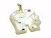 White Mother Of Pearl Lucky Elephant Pendant, 14k Gold