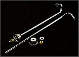 Complete Satin Nickel Add-on Shower Combo Set for Clawfoot Tub - Faucet, Riser, Shower Rod, Drain, Lines