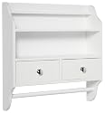 Taymor Decorative Wall Shelf with Drawers, Bars and Chrome Accents