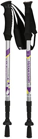 Rebornsun Classic 4 sections Adjustable Carbon Trekking Pole -2 Pack- Purple, Especially for women and Teenagers